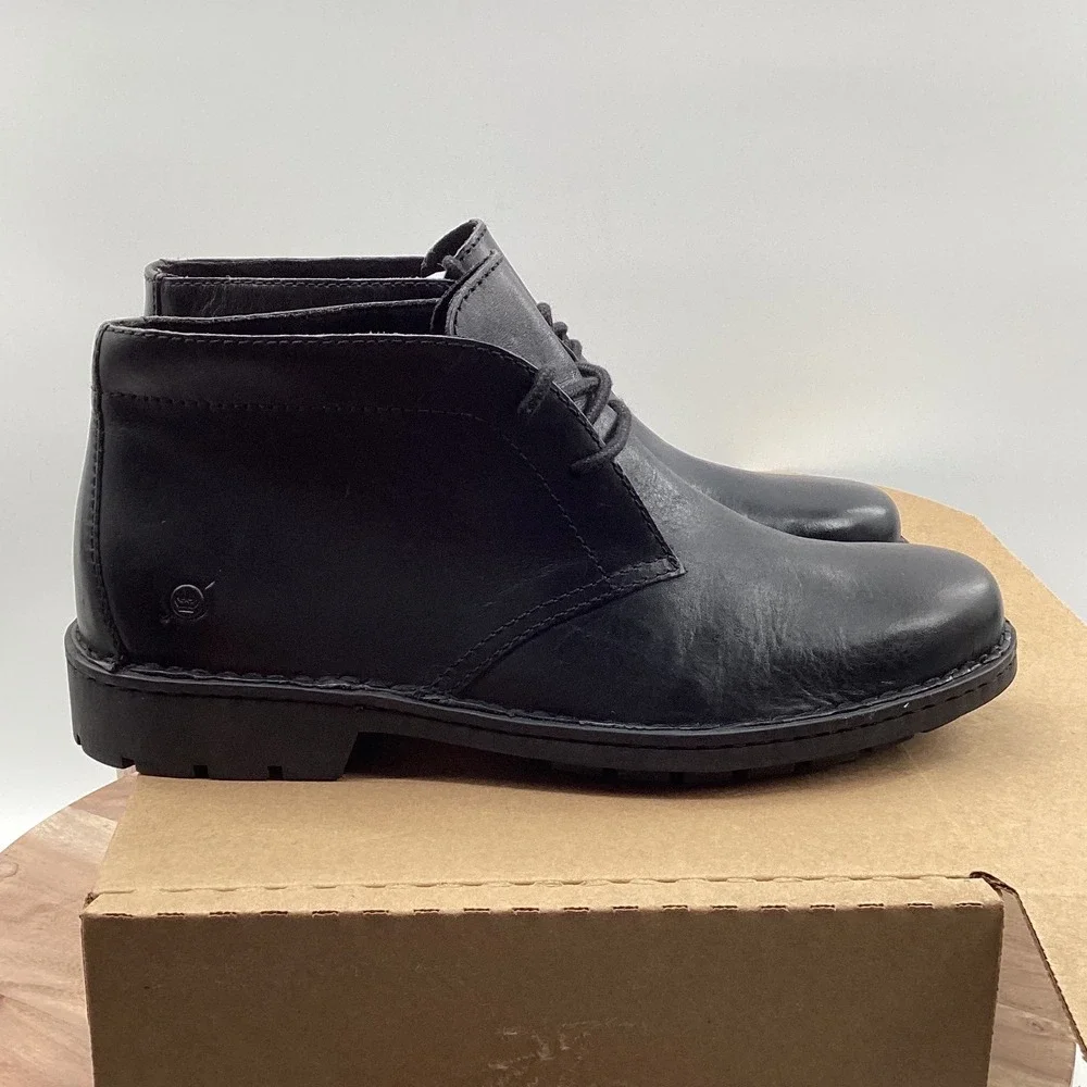 Born Hemlock Mens Black Leather Chukka Boots Ankle BM0019503 Size 9.5M